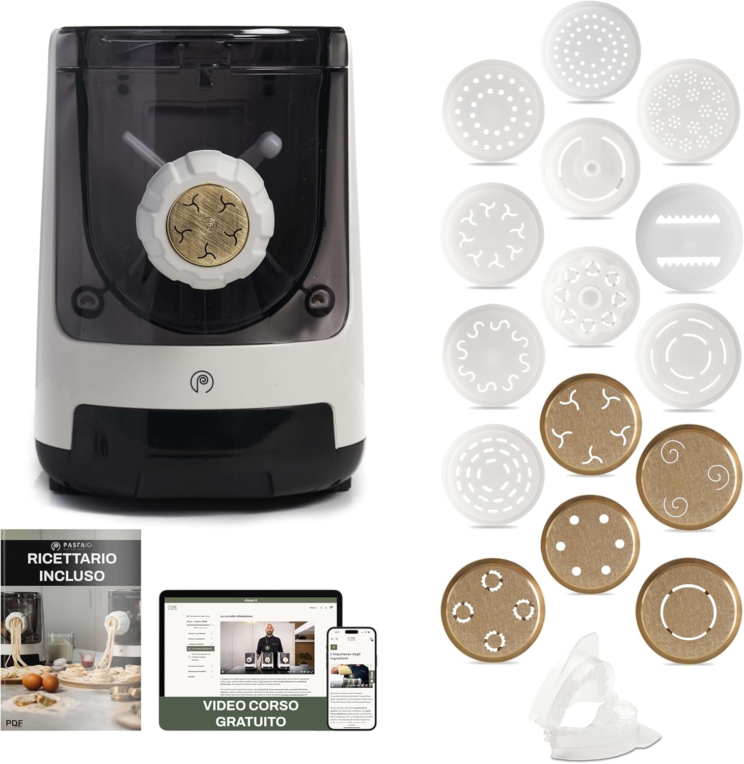 Macchina automatica per pasta fresca con trafile e accessori