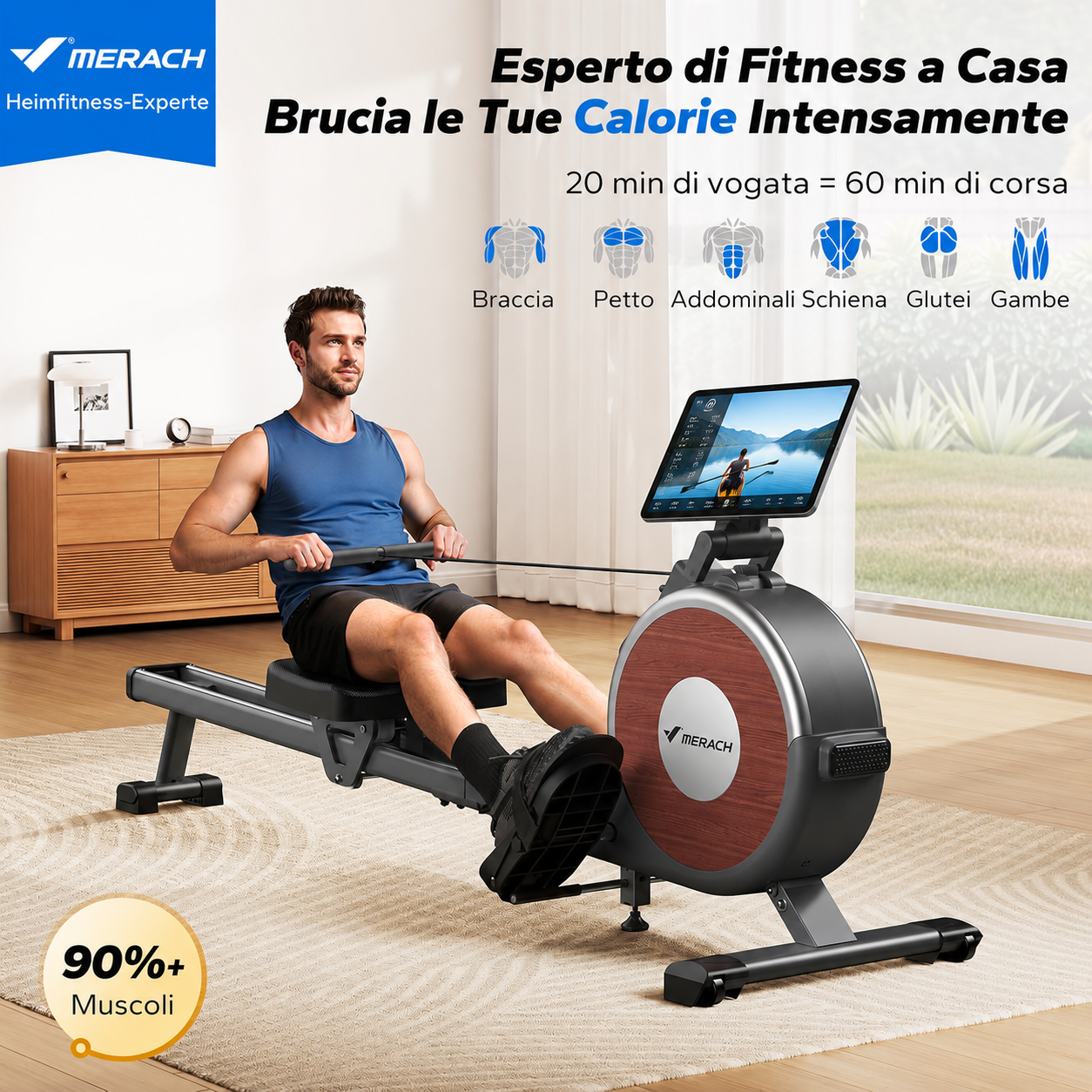 Allenamento con vogatore per aumentare il consumo calorico